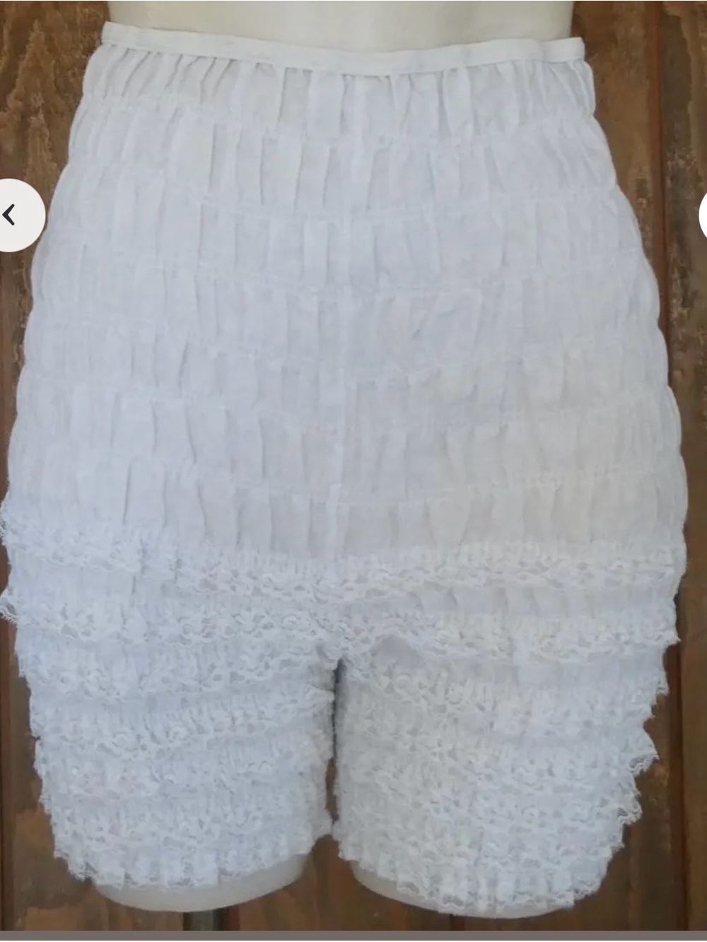 Vintage partners please Malco modes white lace petit pants bloomers burlesque